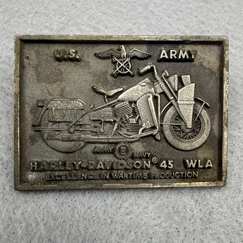Harley Davidson Pin US Army Navy 45 WLA Motorcycle Military Wartime Vintage